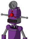 Purple Automaton With Dome Head And Keyboard Mouth And Cyclops Compound Eyes And Radar Dish Hat