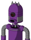 Purple Automaton With Dome Head And Round Mouth And Black Cyclops Eye And Three Spiked