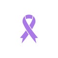 Purple Awareness Ribbon Icon. World Alzheimer`s Day concept.