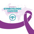 September is Gynecologic Cancer Awareness Month vector illustration