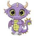Purple Baby Dragon isolated on a white background
