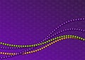 Purple background with beads and fleur de lis symbol. Fat tuesday. Mardi Gras background