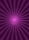 Purple background with center rays, grunge texture.