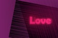 Neon inscription on a purple background