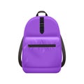 Purple Backpack Realistic Composition Royalty Free Stock Photo