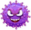 Purple Bacteria Germ Virus Monster Cartoon Character