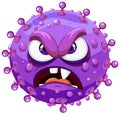 Purple Bacteria Germ Virus Monster Cartoon Character