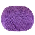 Purple ball of wool yarn isolated on a white background. Space for text. Royalty Free Stock Photo