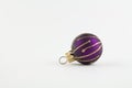 Purple ball for christmas tree on white background Royalty Free Stock Photo