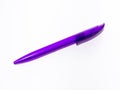 Purple ball point pen isolated on white background