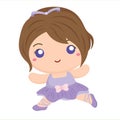 Purple Ballerina Girl Ballet Sport Illustration Vector Clipart