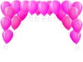 Purple balloon arch isolated on white background. Royalty Free Stock Photo