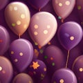 Purple balloons on a dark background. New Year\'s party and celebra Royalty Free Stock Photo