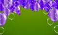 Purple baloons on the upsteirs with clear path isolated . illustration of beautiful, candy