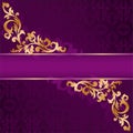 Purple banner with gold ornaments