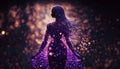 purple Barbie doll full length sparkling fireflies purple glitter generative AI Royalty Free Stock Photo