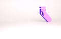 Purple Baseball sock icon isolated on white background. Minimalism concept. 3d illustration 3D render Royalty Free Stock Photo
