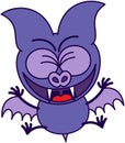 Purple bat celebrating animatedly