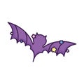 Purple bat open wings stars