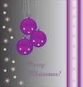 Purple baubles background with text Royalty Free Stock Photo