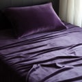 Velour Plain Sheet - Moody Purple Double Bedding In Organic Material