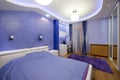 Purple bedroom interior