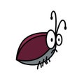 Purple Beetle on a white background. Vector cartoon illustration