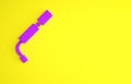 Purple Bicycle air pump icon isolated on yellow background. Minimalism concept. 3d illustration 3D render