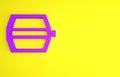 Purple Bicycle pedal icon isolated on yellow background. Minimalism concept. 3d illustration 3D render