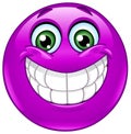 Purple big smile emoticon