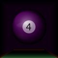 Purple billiard ball number four