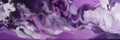 Purple and black abstract fluid art painting in alcohol ink. Transparent waves and colorful swirls. Marble effect, painted texture