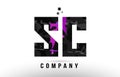 purple black alphabet letter sc s c logo