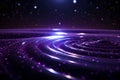 a purple and black background with a spiral design Surreal Galactic Core in Vivid Purple with Expanding patterns