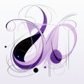 Purple And Black Swirled Letters On White Background
