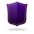 Purple Blank Shield Label, Frame Element On White