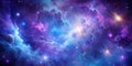 Purple and blue abstract background resembling the tofuone Nebula and galaxies in space Generative By AI