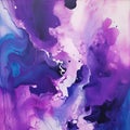 Purple And Blue Acrylic Painting With Swirls - Abstract Expressionism