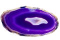 Purple and Blue agate slice crystal , banded chalcedony stone Royalty Free Stock Photo