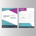 Purple blue annual report presentation template elements icon flat design set for advertising marketing brochure flyer Royalty Free Stock Photo
