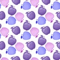 Purple and blue apples seamless pattern. Different colors are delicious. Vector illustration isolated on white Royalty Free Stock Photo