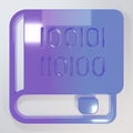 Purple-blue Books about programming icon isolated on grey background. Programming language concept. PHP, CSS, XML, HTML Royalty Free Stock Photo