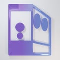Purple-blue Case of computer icon isolated on grey background. Computer server. Workstation. Minimalism concept. 3D Royalty Free Stock Photo