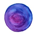 Purple-blue circle in watercolor