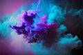 Purple and blue cloud of ink in water on a black background Royalty Free Stock Photo