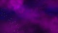 Purple and blue dark starry space. Vector background of colorful nebula.