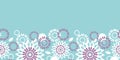 Purple and blue floral abstract horizontal seamless pattern background