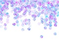 Purple blue foil confetti scatter vector backdrop Royalty Free Stock Photo