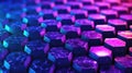 Purple Blue Gen Dnc Endering Honeycomb Technology Background. Generative AI