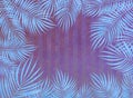 Purple blue gray striped abstract background with palm leaves. Royalty Free Stock Photo